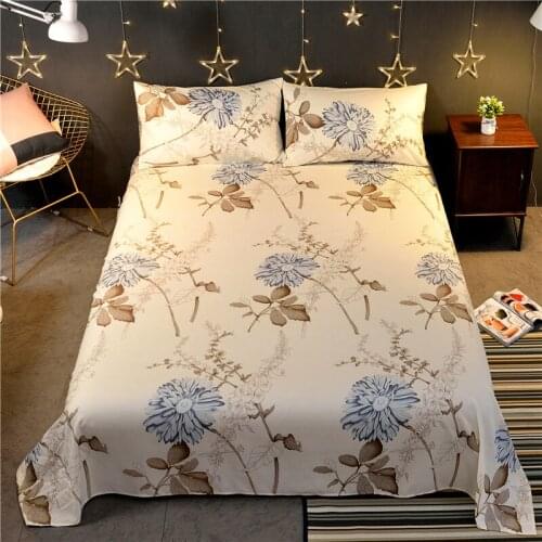 Polyester Cotton Printing Bed Sheets Flat Single 1PC Bed Bedsheet For Queen King Sheet Double Bed