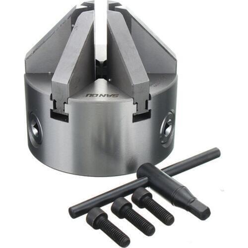 SANOU K13-100 6 Jaw Slope 112mm 4.5'' Lathe Chuck Self Centering Hardened Reversible Mounting Tool for Drilling woodworking