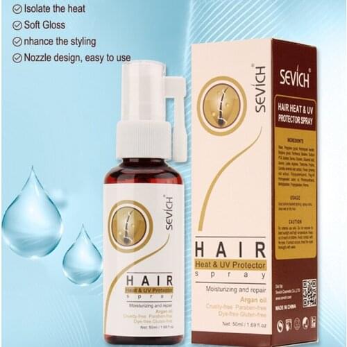 Sevich 50ml Hair Heat & UV Protector Spray Argan Oil Moisturizing Hair Care Spray Repiar Hair Extreme Heat Protection Spray