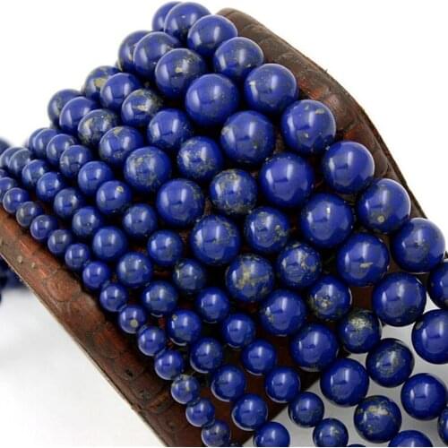 Blue Lapis Lazuli Bead 4/6/8/10 Mm Round Loose Beads for Jewelry Making Necklace DIY Bracelets Accessories
