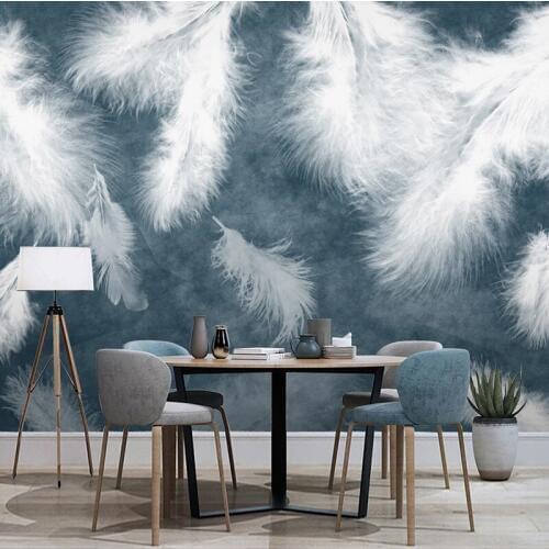 Custom Modern Abstract Feather 3D Photo Wallpaper Nordic Living Room Bedroom Dining Room Wall Decoration Mural Papel De Parede