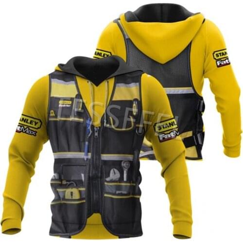 Tessffel Professional Electrician and Welder 3d Printed Hoodies Jacket Sweatshirts Zipper Casual Pullover Tracksuit Coat
