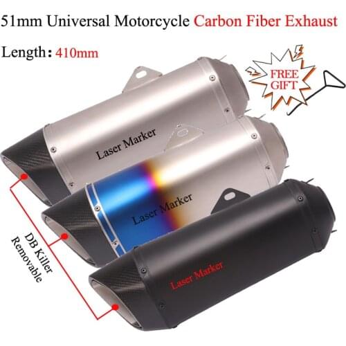 Universal 51mm Motorcycle Acrapovic Exhaust Pipe Escape Modified Muffler Carbon Fiber DB Killer For CBR1000RR Z900 Ninja 250