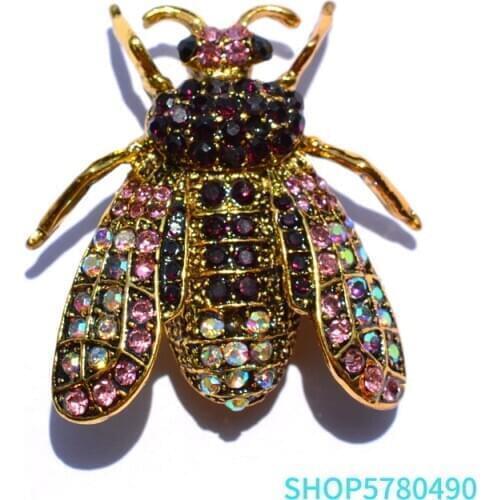 Vintage Jewelry Anti Gold Color Rhinestone Cicada Brooches for Women Elegant Insect Pin Ladies Gifts Party Dress Coat Decoration