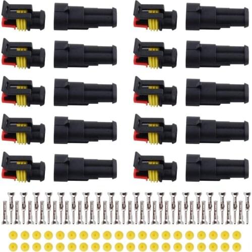 5Sets Waterproof 1/2/3/4/5/6 Pin Way Seal Quad Bike IP68 Electrical Automotive Wire Connector Plug Terminals Truck Car 12A