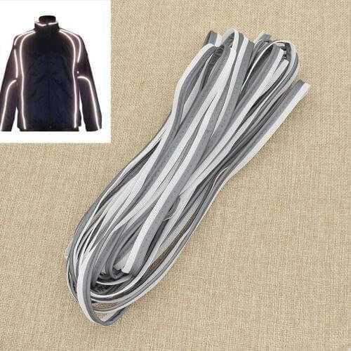 10m Bright Silver Gray Color Reflective Material Fabric For DIY Craft Sports Coat Pants Clothes Sewing Decor Ribbon