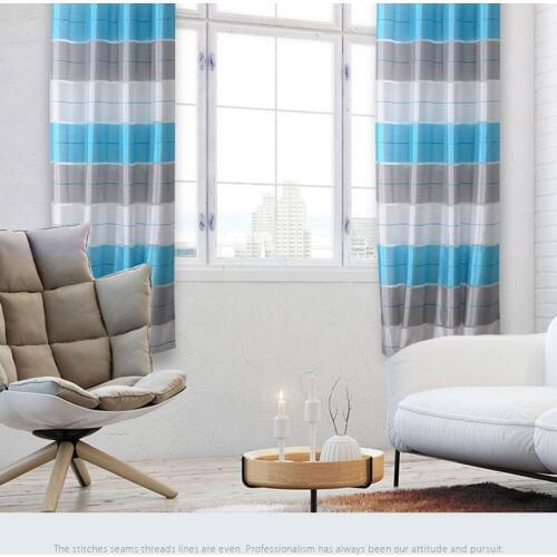 Stripe Modern Yarn Dyed Polyester Window Curtain for Home Living Room Hotel Window Curtain For Natural Style