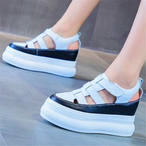 Punk Goth Fashion Sneakers Womens Platform Wedge High Heels Sandals Summer Ankle Boots Closed Toe Creepers 34 35 36 37 38 39