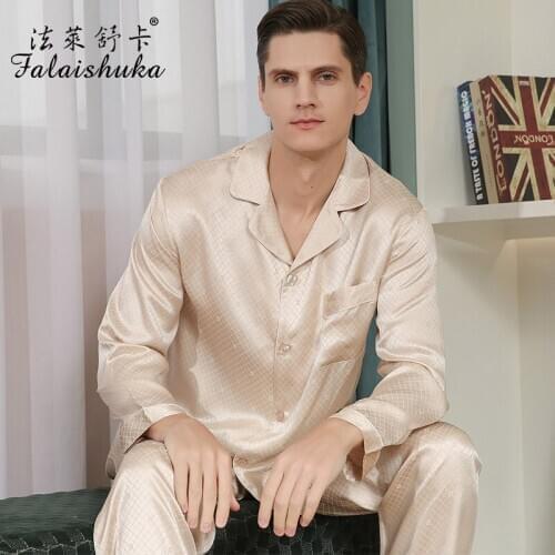 19 momme Noble Pure 100% silk men sleepwear Long sleeve pajama sets men Exquisite silk sleepwear men T9077