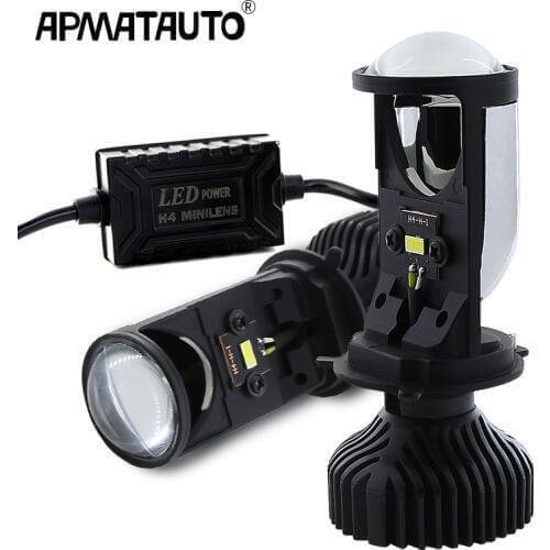2pcs H4 9003 LED Mini Bi-LED Projector Headlight Lens 70W 5500K LED H4 Headlamp Retrofit Car Styling High Low Lights 12v 24v