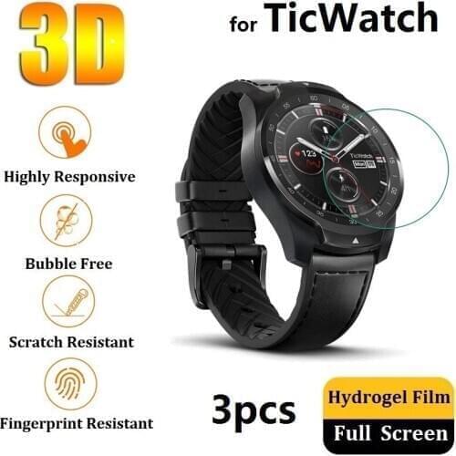 3D Full Screen Protector for TicWatch Pro 3 GPS 2020 4G TicWatch C2 Plus S E S2 E2 (Not Glass) Film Foil Hydrogel
