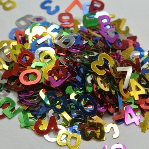 50Gram Assorted Number Sequins Loose Scrapbooking Craft multi colours