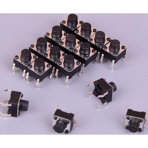 50pcs/lot Micro Switch 6*6*6mm Round Pushbutton 4 Pins SMD SMT Momentary Tactile Switch