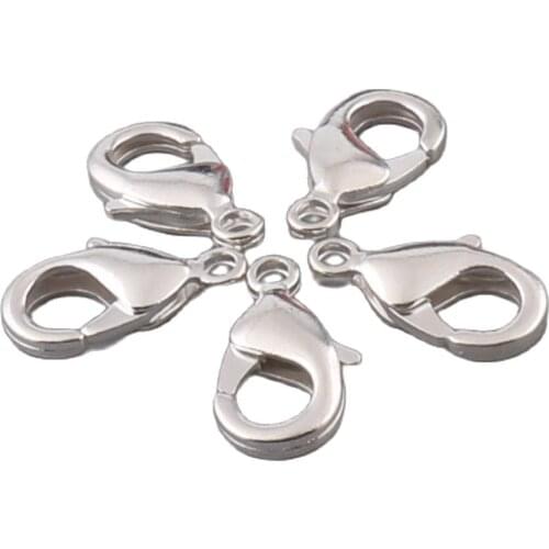 Metal Swivel Hooks Lobster Clasps Hooks for Jewelry Finding KC Pearl White Connect Buckle DIY Necklace&Bracelet 50pcs