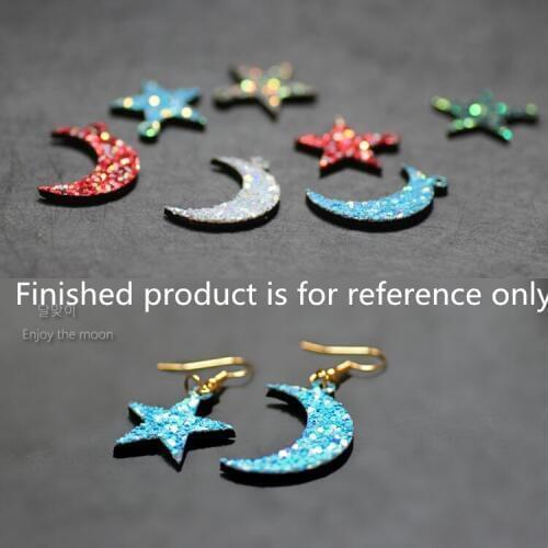 Diy jewelry accessory 10pcs/lot handmade Sequins moon/stars shape charms earring/bracelet/necklace pendants decoration