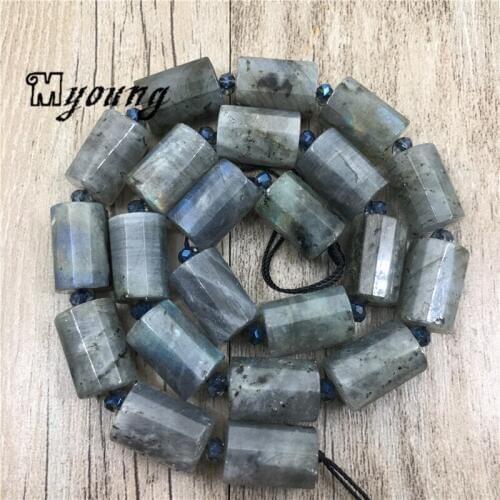Natural Labradorite Gem Stone Column Beads,Faceted Roundel labradorite Nugget Beads,Cutting Bead for Jewelry MY1966