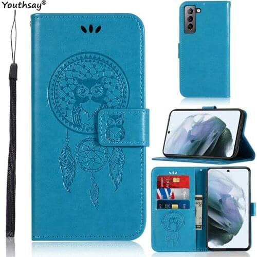 For Samsung Galaxy S21 FE Case For Samsung S21 FE Cover Owl 3D Luxury Cloth Flip Leather Wallet Phone Case For Galaxy S21 FE