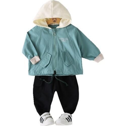Spring Autumn Toddler Clothing Kids Tracksuits Baby Boy Girls Casual Cartoon Zipper Hooded Pants 2Pcs/sets Children Clothes Suit