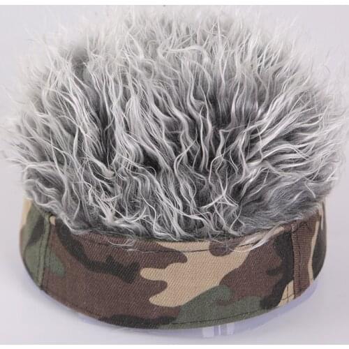 Daily Hat Handsome Simulation Wig Short Hair Hat Retro Hip Hop Spoof Beanie Melon Skin Rogue Wig Hat