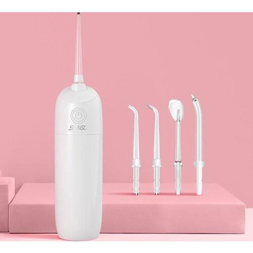 Seago Portable Oral Irrigator Dental Water Flosser USB Rechargeable 5 Jet Nozzles 190ML Vacuum Tank Waterproof Teeth Cleaner