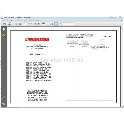 Manitou Forklift Parts catalogs, service manuals and operators manuals