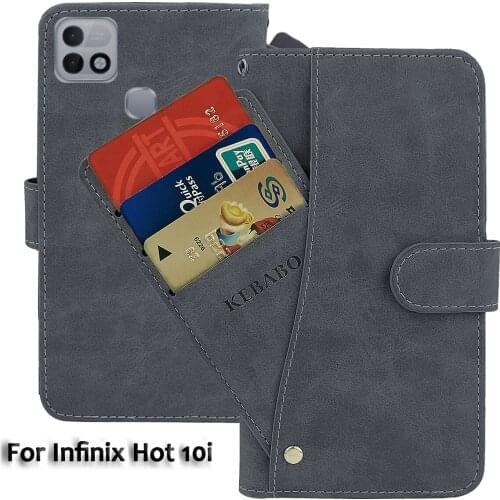 Leather Wallet Infinix Hot 10i Case 6.52" Flip Fashion Luxury Front Card Infinix Hot 10i Cases Cover Business Phone Bags