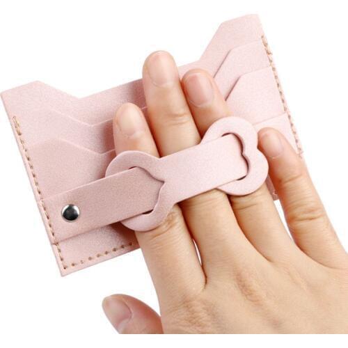 Creative Cell Phone Stick On Wallet ID Credit Card Holder PU Pocket Bracket