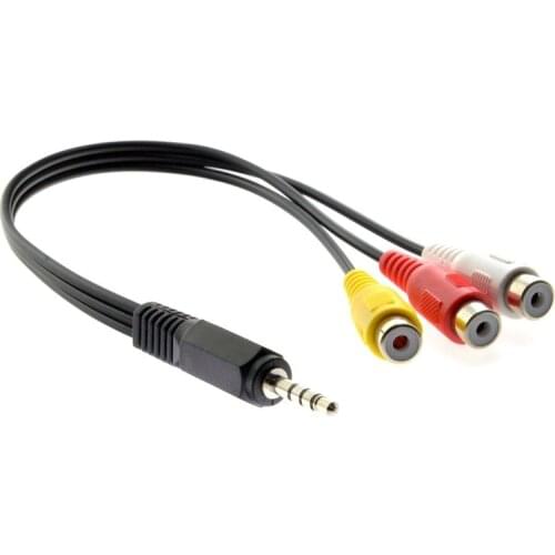 Mini AV Male To 3RCA Female M/F Audio Video Cable Stereo Adapter 3.5mm Aux Stereo Audio RCA AV Audio Video Adapter Cord