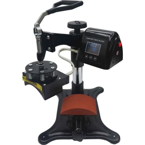 Easy Chaning Mould Design Multifunctional LED Display Manual Hat Printing Single Station Cap Heat Press Machine With AutoCounter