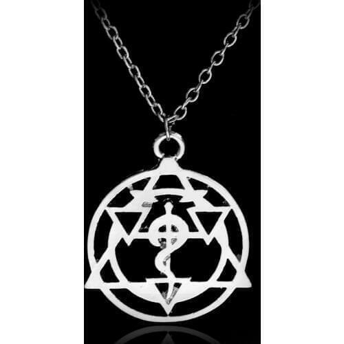 MQCHUN Fullmetal Alchemist Symble Choker Necklaces alloy Pendants Edward Hollow link chain Necklace Anime Souvenir