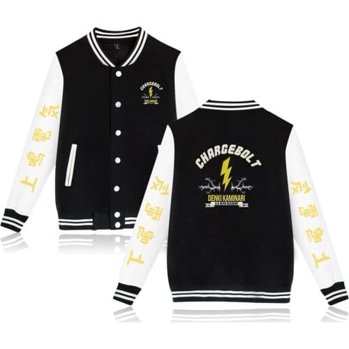 My Hero Academia Kaminari Denki Baseball Jacket Women Men Fashion Long-sleeved Jacket Trend Casual Baseball Uniform