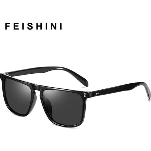 Feishini COOL Avengers Polarized Sunglasses Men Square Car Driving Glasses Day Vision Celebrity Eyeglasses Man