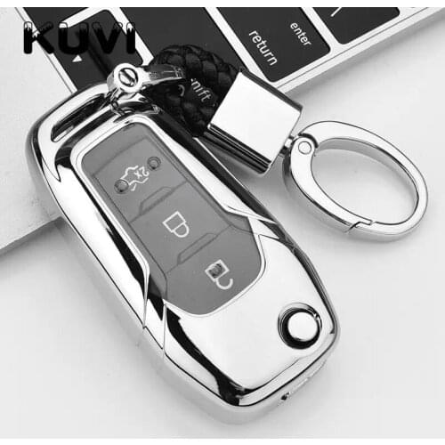 Soft TPU Case Car Key Cover For Ford Fusion Fiesta Escort Mondeo Everest Ranger Accessories Car Keychain Key Cover Cap Holder