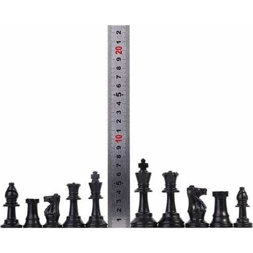 64/75mm Plastic 32 Medieval Chess Pieces Black&White Complete Chess Set International Word Chess Game Entertainment Checkers
