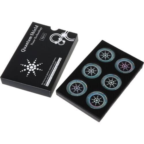 6Pcs/Set Round Quantum Shield Sticker Mobile Phone Stickers For Cell Phone from EMF Fusion Excel Anti Radiation Protection