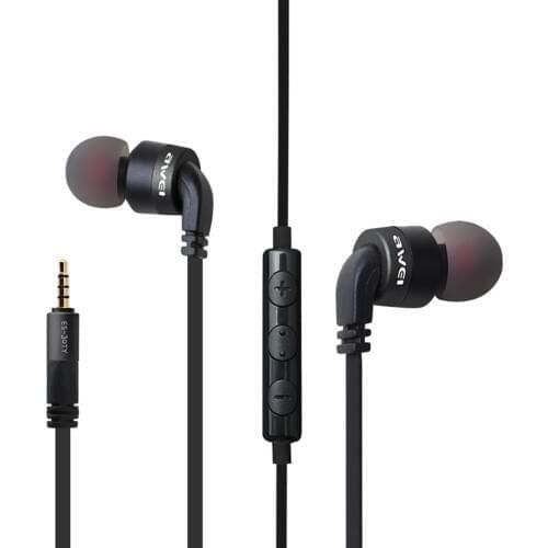 Awei ES-30TY Headset In-ear Steady Black Wire Control Headset for Computer