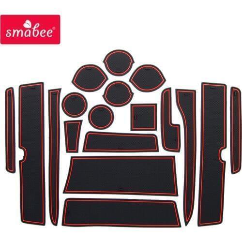 Smabee Gate slot pad For SUZUKI EVERY WAGON DA17W 2015-2018 Non-slip Mats Interior Door Pad/Cup 18PCS red blue white