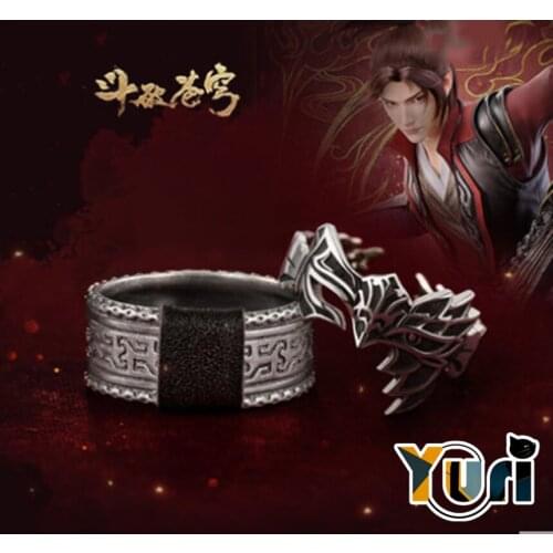 New Anime Fights Break Sphere Xiao Yan Yao Lao Mask Ring 925 Sterling Silver Men Women 54mm USA #7 Official Daily Cosplay Gift C
