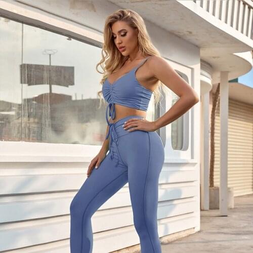 New European And American Style Sexy Womens Suit Womens Yoga Fitness Leisure Sports Tights And Trousers Suit
