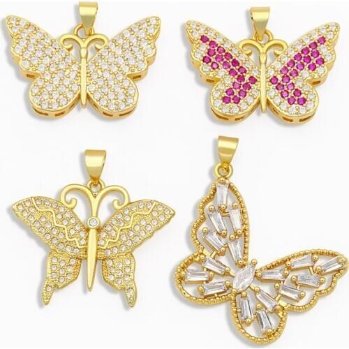 OCESRIO DIY White Stone Butterfly Pendant Small Refinement Pendant Supply For Handmade Jewelry Making Accessories pdta105