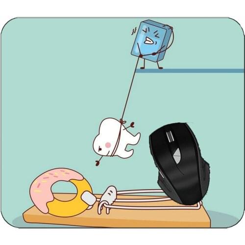 Office Mouse Pad Funny Animation Of Tooth That Can'T Eat Sweets Non-Slip Rubber Mousepad