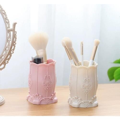 Makeup Organizer Box Retro Court Frosted Candy Pen Holder Manicure Multi-Function Beauty Brush Mmakeup Brush Storage Tools