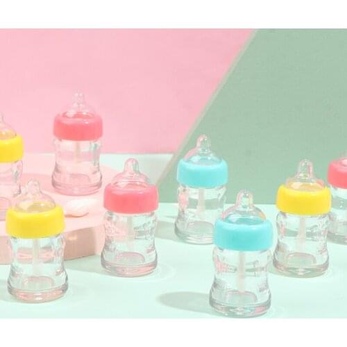 5Pcs/lot Mini Milk Bottlel Plastic Lip Gloss Tube Containers Clear Hervulbare Lippenbalsem Fopspeen Flessen 7ml