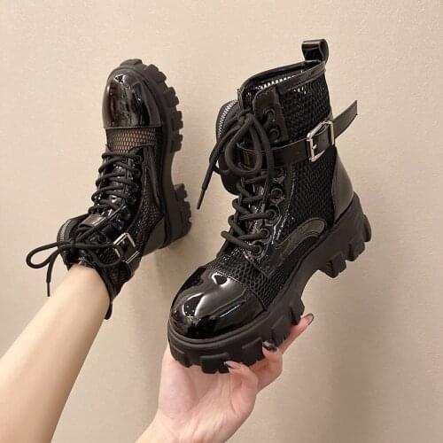 Martin boots new thin section breathable retro British style short boots wild mesh boots children hollow mesh boots X771