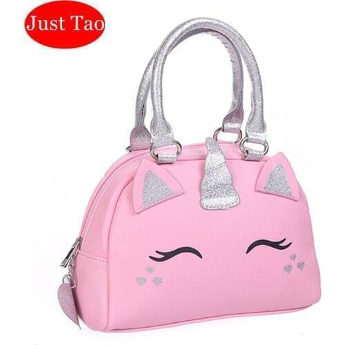 Just Tao! Unique Design handbags for baby girls Toddlers Fashion pu Unicorn totes Kids Small Coin Purse Child Mini bags JT096