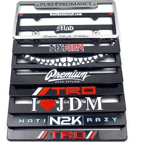 2PCS North American License Plate Frame Plastic Material Concave Convex Personality Car Accessories Decoration Can Be Customized