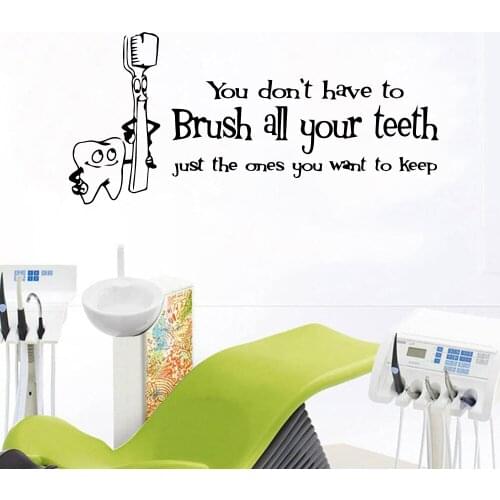 Luxuriant Brush Your Teeth Environmental Protection Vinyl Stickers for Living Room Company School Office Decoration Mural Poster