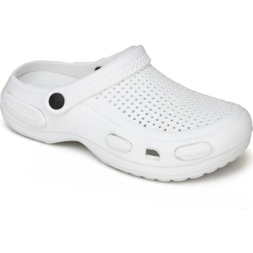 Women Men Double Buckled Sandals Nurse Doctor Cook Slippers Sand and Gravel Area Can Be Used Daily Single Color Sabo Hospital 2021