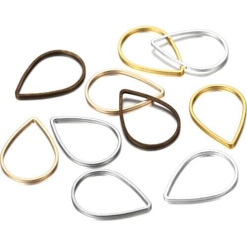 30Pcs/lot Mix Color Waterdrop Teardrop Link Charm Connectors Closed Jump Rings For DIY Finding Jewelry Making Accessories