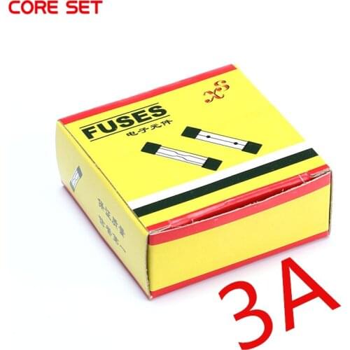 100pcs/BOX 3A 250V 5*20mm Fast Blow Glass Fuse 5x20MM Glass Tube Fuses New and original